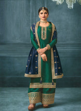 Georgette Salwar Suit Fancy Suit in Green